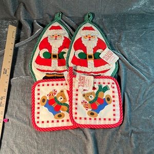 Vtg Christmas Potholders